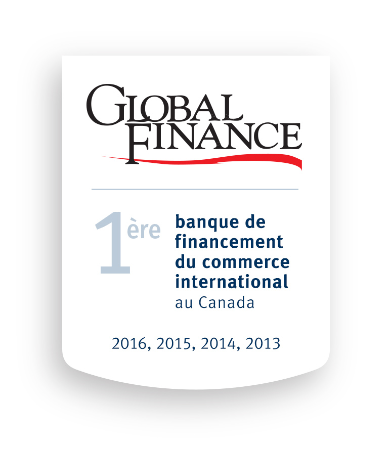 #1 Trade Finance Bank in Canada 2016, 2015, 2014, 2013