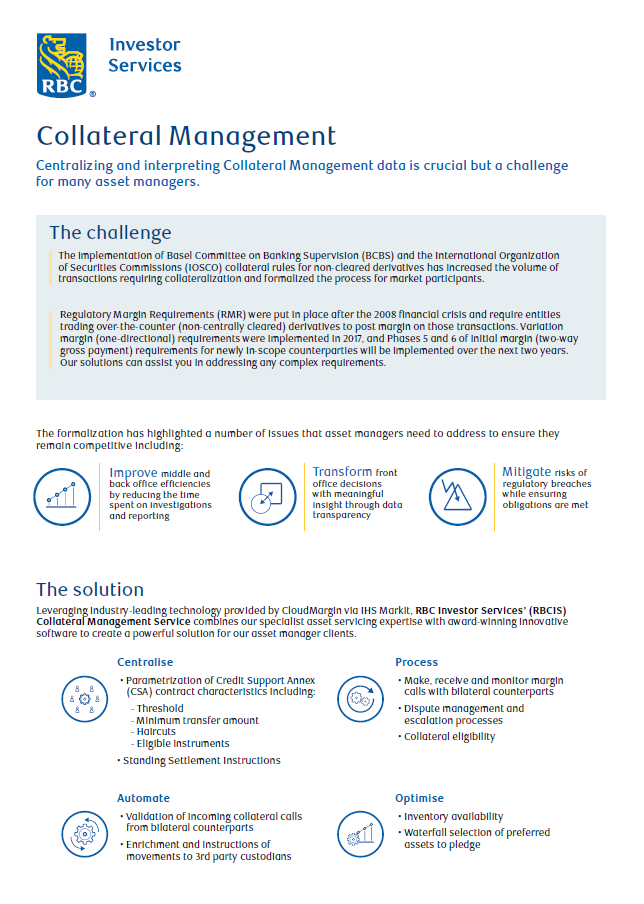Preview of the Collateral Management factsheet